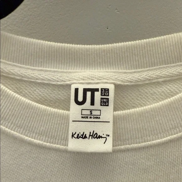 Keith Haring White Crew Neck Sweater with Pink Graphic - Picture 2 of 6